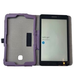 Samsung Galaxy Tab A 8.0 SM-T380 16GB Black Tablet with Purple Fintie Case W1